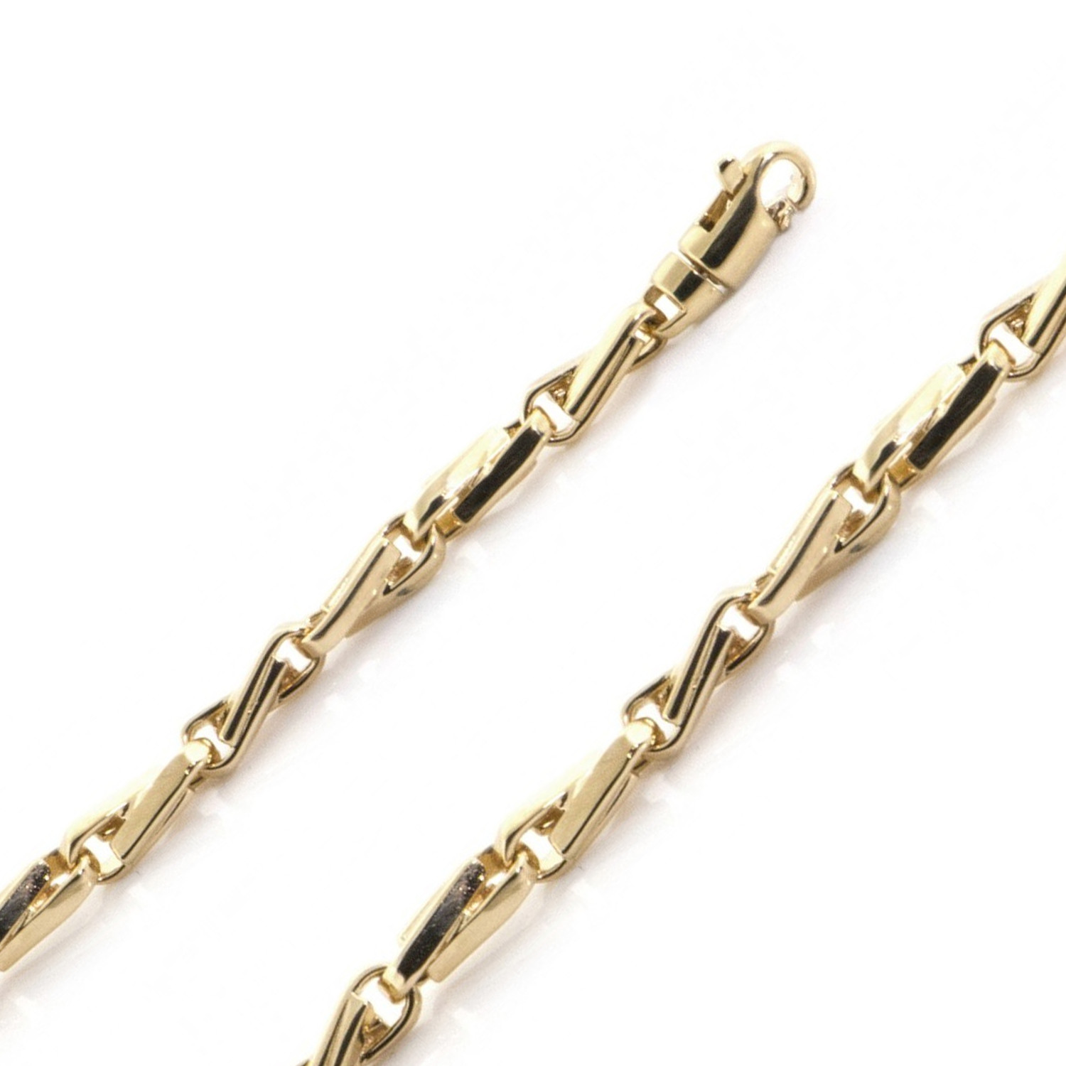 14k Gold 3.8mm Fancy Hand Made Bracelet 9 Inches
